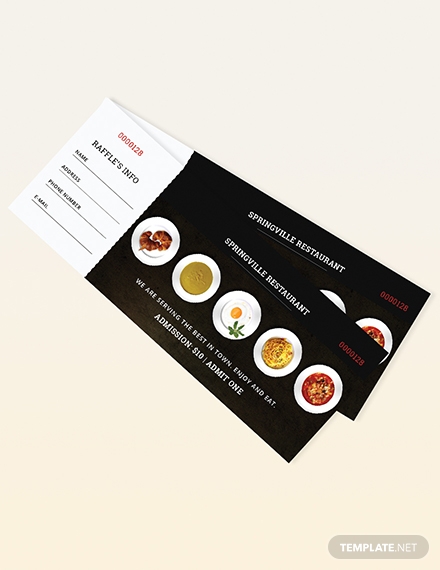 Sample raffle tickets template free