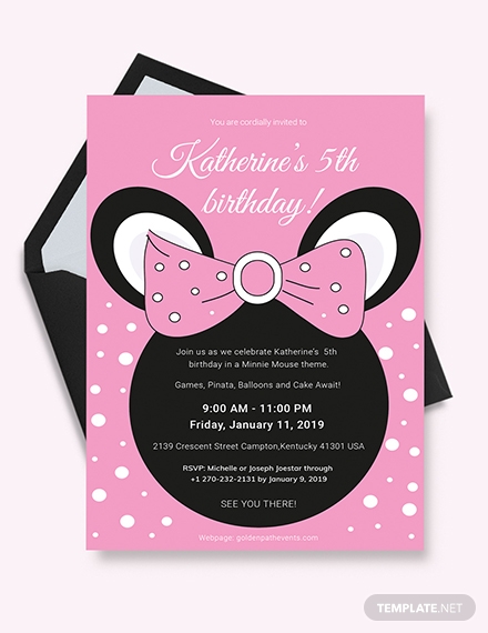 Minnie Mouse Birthday Invitation1