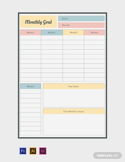 Monthly Goal Planner Template