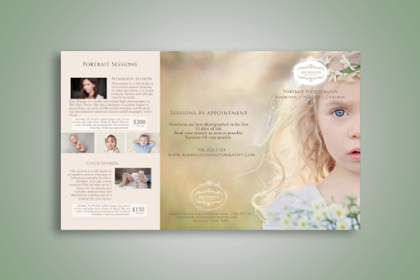 newborn photography trifold brochure