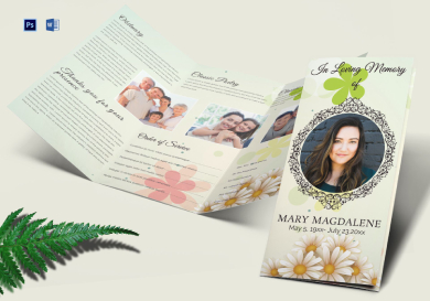obituary funeral trifold brochure