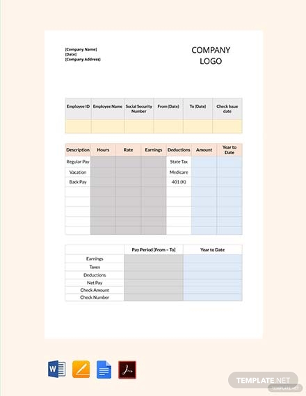 organization pay stub sheet