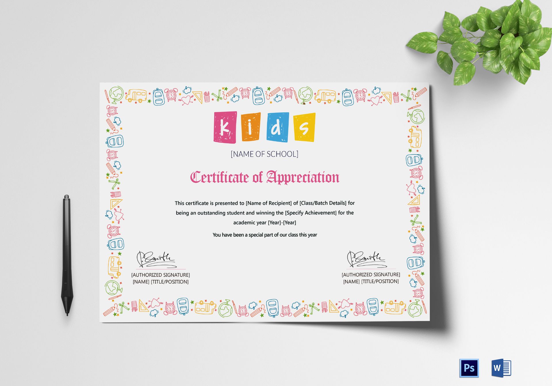 outstanding student appreciation certificate template
