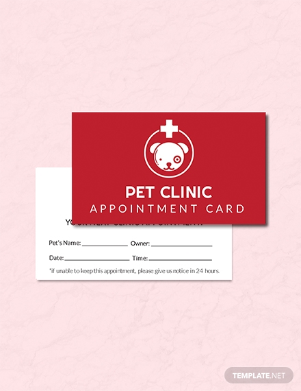 pet clinic appointment card