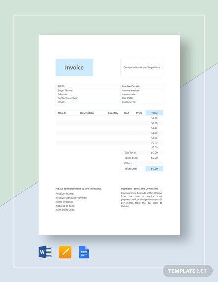 photography invoice template