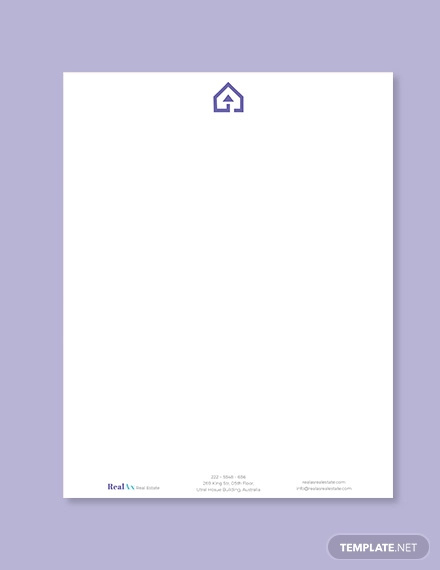 real estate company letterhead template