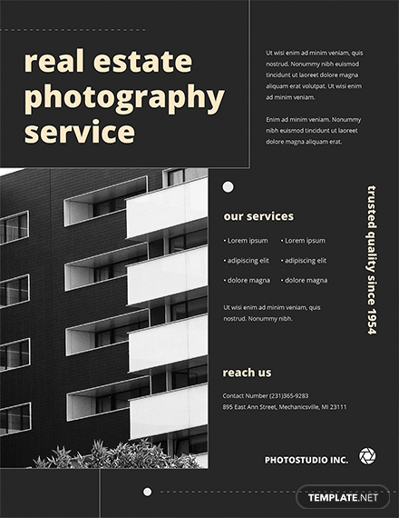real estate photography flyer