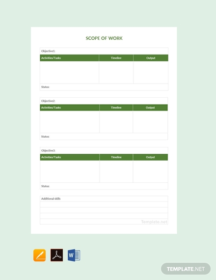 real estate simple scope of work template