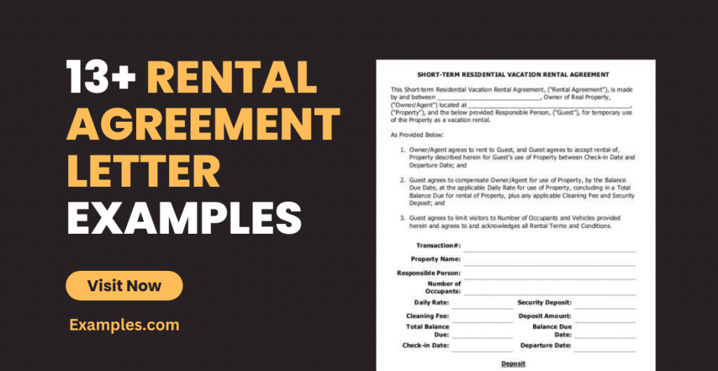 Rental Agreement Letter Examples