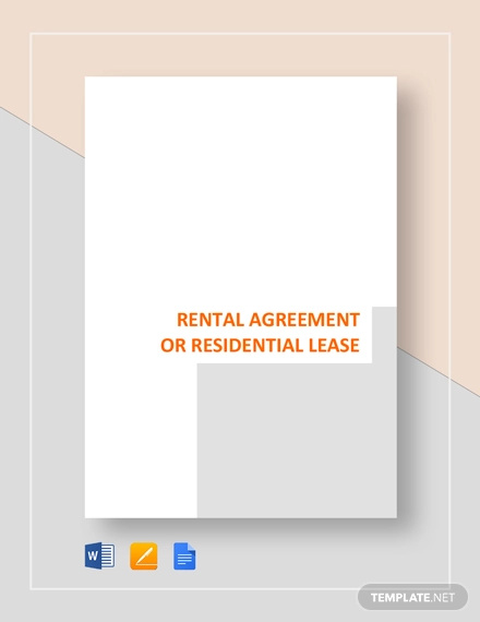 rental agreement or residential lease template