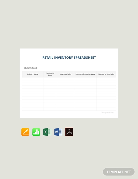 retail inventory spreadsheet