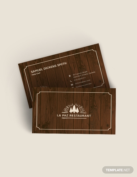 rustic business card