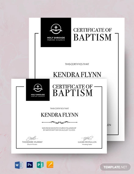 simple baptism certificate template