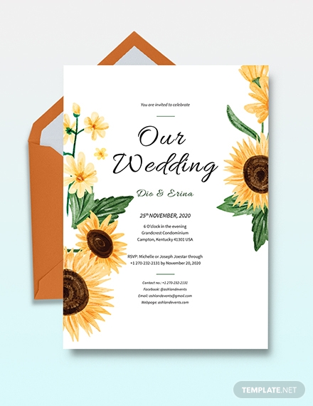 Sunflower Wedding Invitation