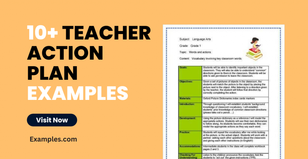 Teacher Action Plan Examples