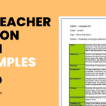 Teacher Action Plan Examples
