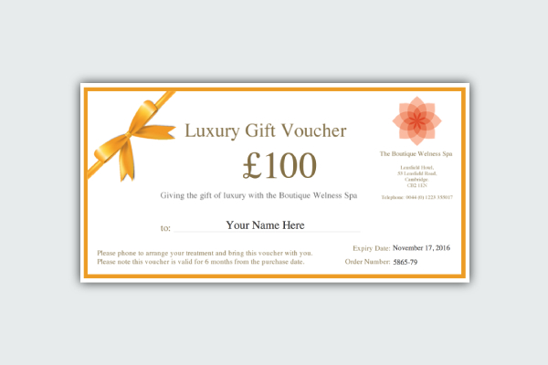 the boutique wellness spa gift voucher