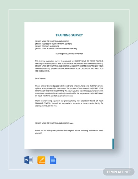 Training Survey Template