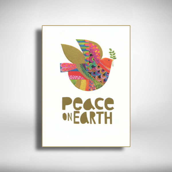 unicef colorful dove greeting card