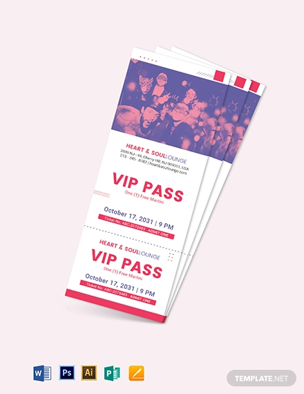 vip pass ticket template