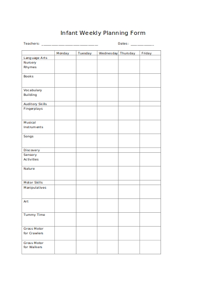 Lesson Plan for Infants - 10+ Examples, Format, Pdf | Examples