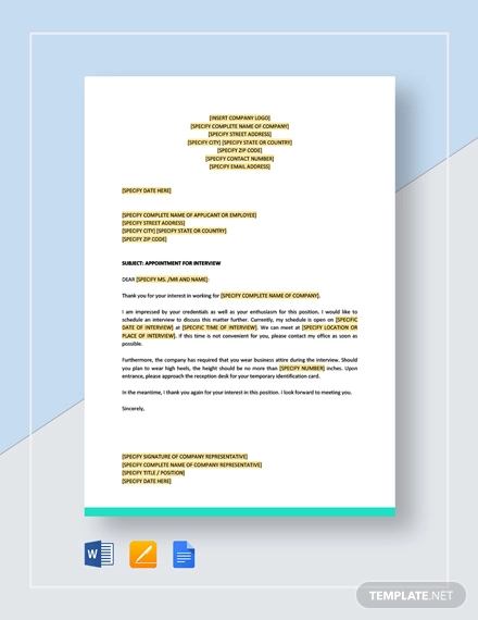 Simple Appointment Letter 12 Examples Format How To Write PDF