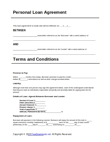 personal loan agreement template2