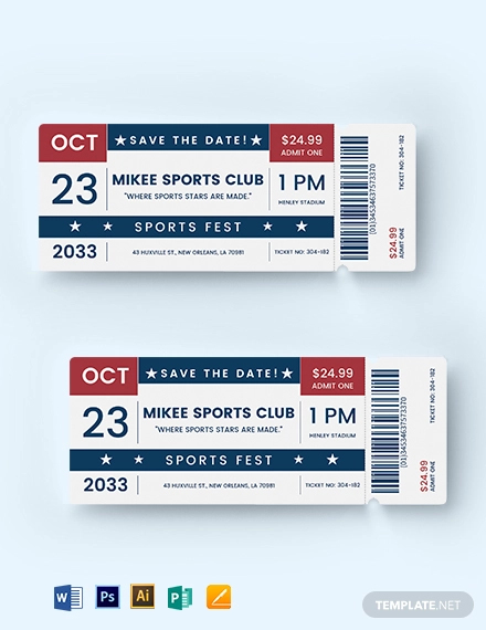 sports ticket save the date