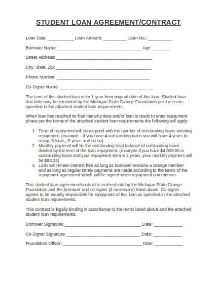 friend loan agreement template