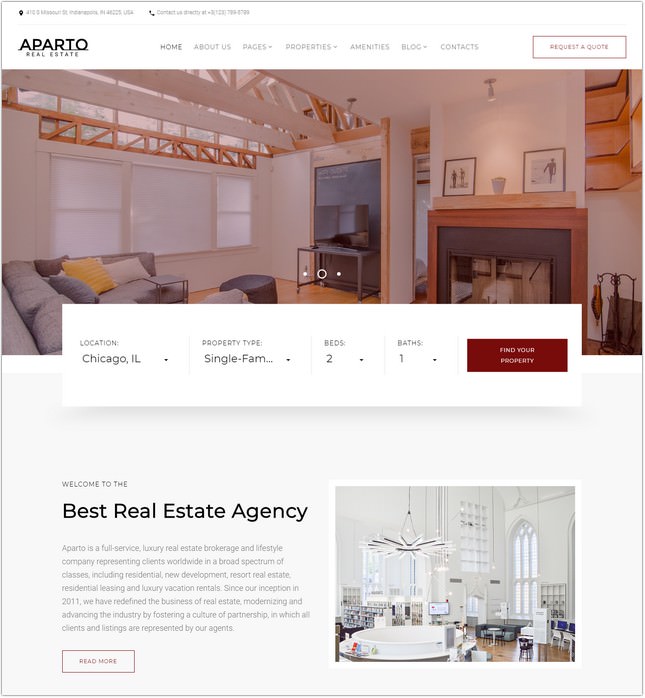 Example 9: Aparto Real Estate Responsive Website Template