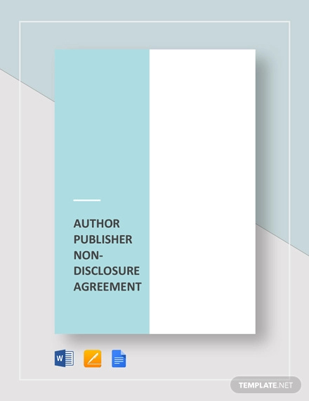 author publisher non disclosure agreement template