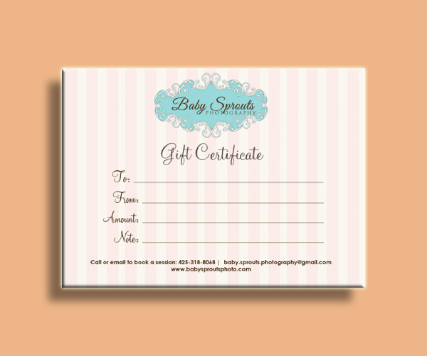 baby photography gift certificate