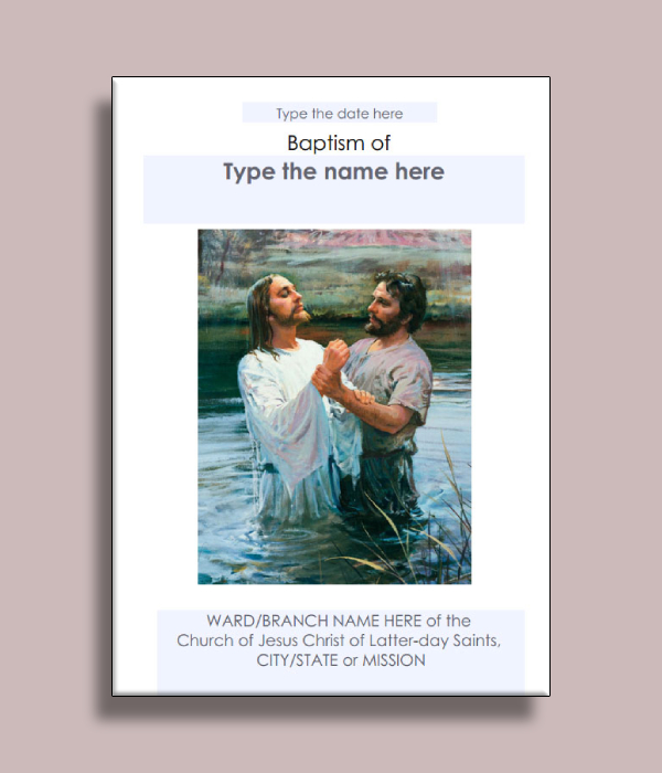 baptism program cover