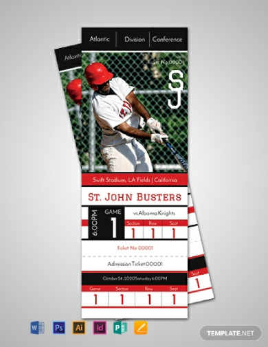 FREE Printable Baseball Ticket Invitation Template  Baseball ticket, Baseball  ticket invitation, Baseball card template