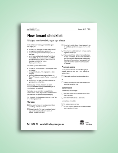 basic landlord tenant checklist