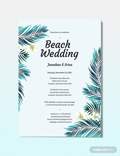 Beach Wedding Invitation
