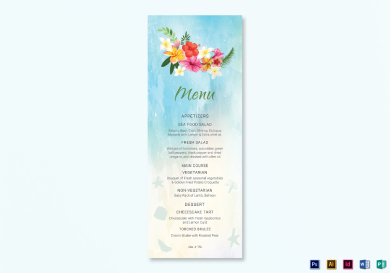 beach wedding menu