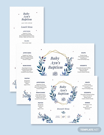 brunch baptism menu template