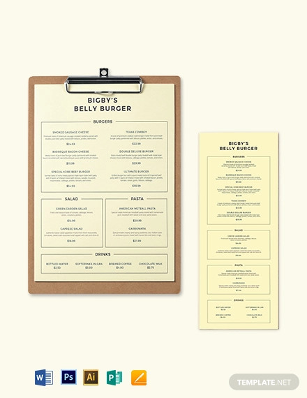 Burger Menu Template