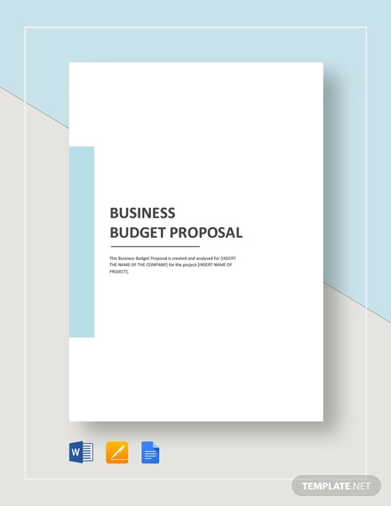 business budget proposal template