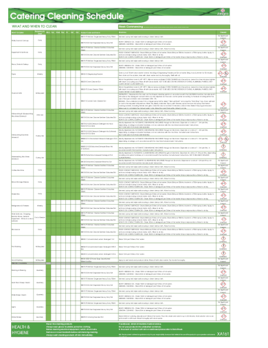 Catering Cleaning Schedule - 5+ Examples, Format, Pdf | Examples