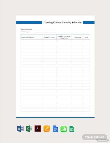 catering kitchen cleaning schedule