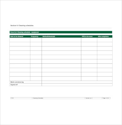 catering kitchen equipment cleaning schedule1
