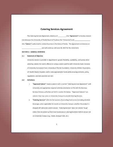 catering services agreement