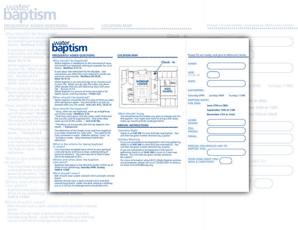 christian water baptism brochure