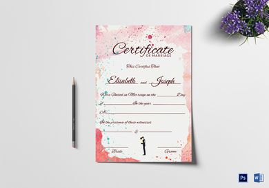 christian wedding certificate