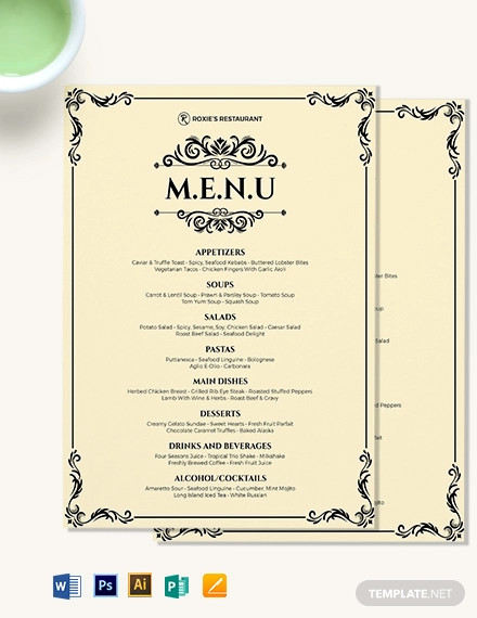 25 Dinner Menu Examples To Download