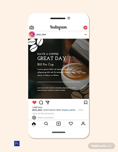 coffee shop instagram ad