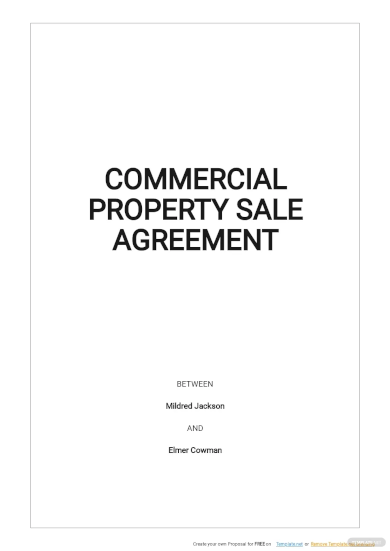 commercial property sale agreement template