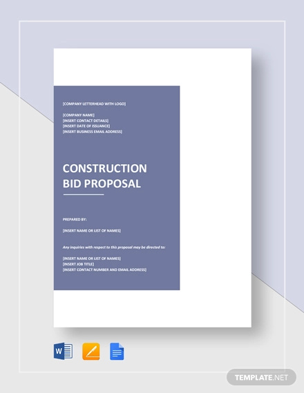 FREE 13 Bid Proposal Examples In PDF Google Docs Pages Word 